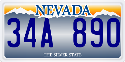 NV license plate 34A890