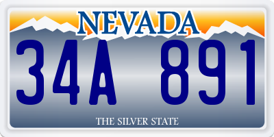 NV license plate 34A891
