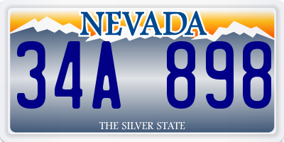 NV license plate 34A898