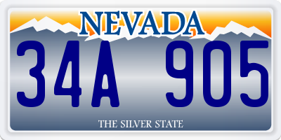 NV license plate 34A905