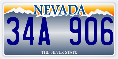 NV license plate 34A906