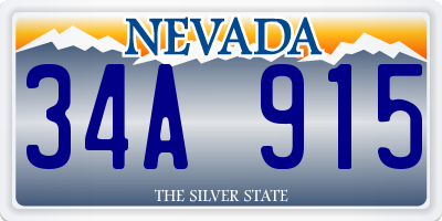 NV license plate 34A915
