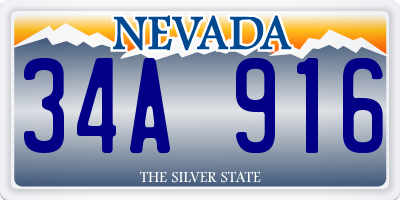 NV license plate 34A916