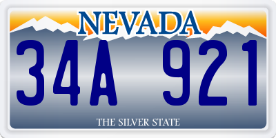 NV license plate 34A921
