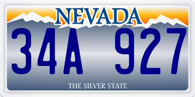 NV license plate 34A927