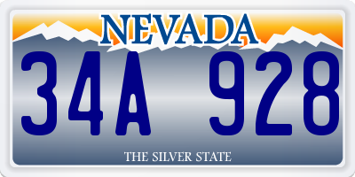NV license plate 34A928