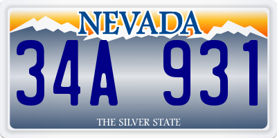 NV license plate 34A931
