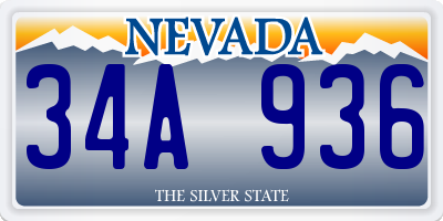 NV license plate 34A936
