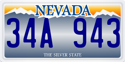 NV license plate 34A943