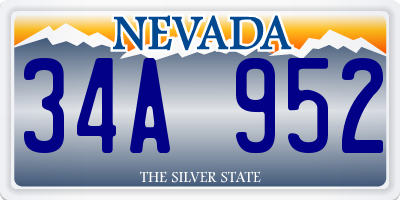 NV license plate 34A952