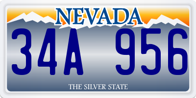 NV license plate 34A956