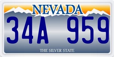 NV license plate 34A959