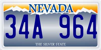NV license plate 34A964