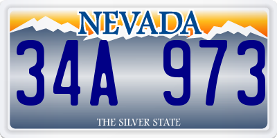 NV license plate 34A973