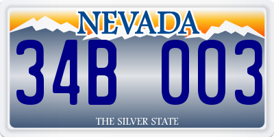 NV license plate 34B003