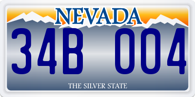 NV license plate 34B004