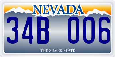 NV license plate 34B006