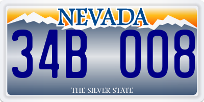 NV license plate 34B008