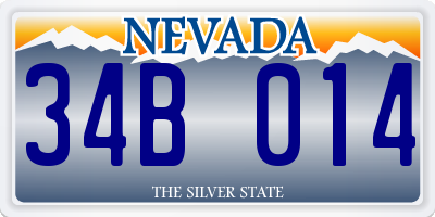 NV license plate 34B014
