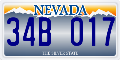 NV license plate 34B017