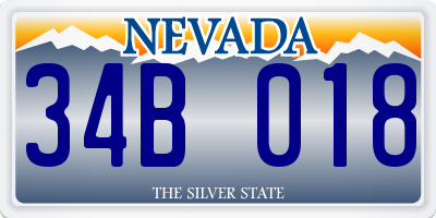 NV license plate 34B018