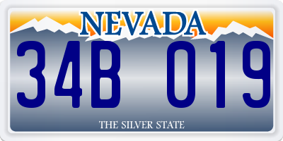 NV license plate 34B019