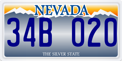 NV license plate 34B020