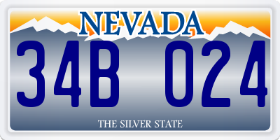 NV license plate 34B024