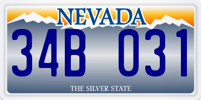 NV license plate 34B031