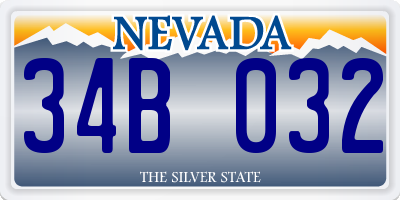 NV license plate 34B032