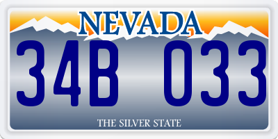 NV license plate 34B033