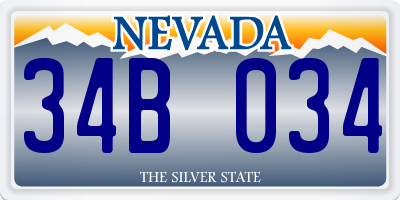 NV license plate 34B034