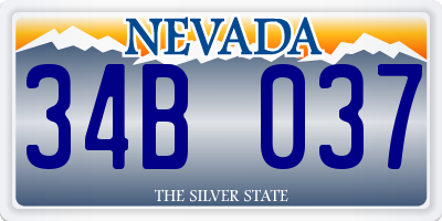 NV license plate 34B037
