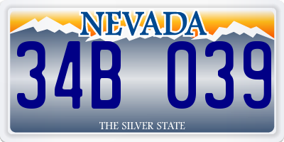 NV license plate 34B039