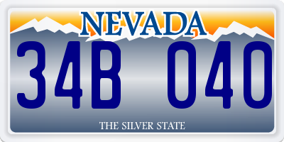 NV license plate 34B040