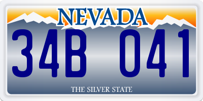 NV license plate 34B041