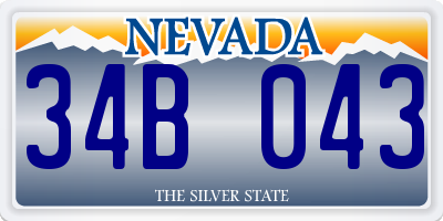 NV license plate 34B043