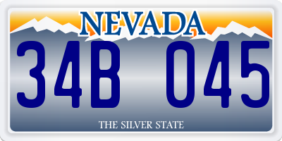 NV license plate 34B045