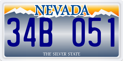 NV license plate 34B051