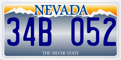 NV license plate 34B052