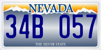 NV license plate 34B057