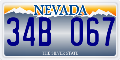 NV license plate 34B067