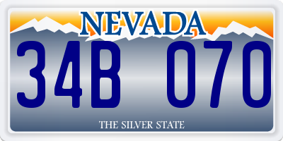 NV license plate 34B070