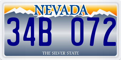 NV license plate 34B072