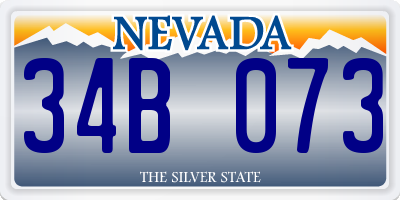NV license plate 34B073