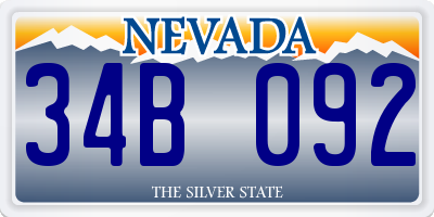 NV license plate 34B092