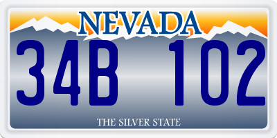 NV license plate 34B102