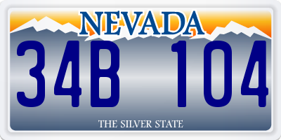 NV license plate 34B104