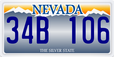 NV license plate 34B106