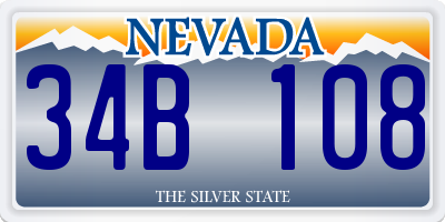 NV license plate 34B108